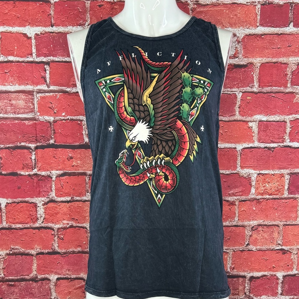 Affliction Black Label Men's Eagle Graphic Tank Top - Multiple Sizes- Black -NWT
